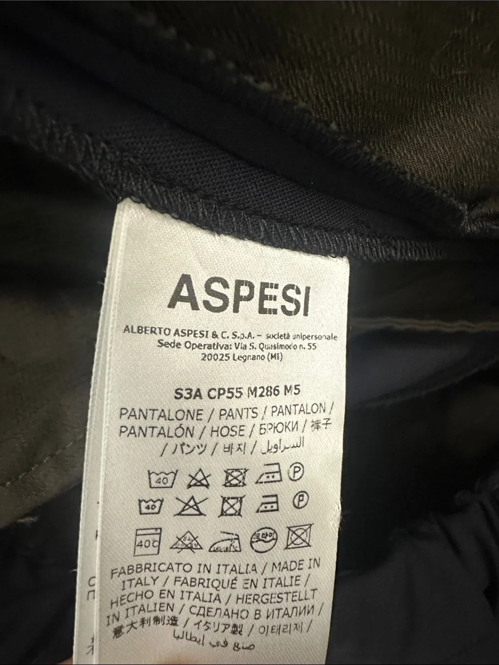 Aspesi Men’s Navy Tapered Pleated Tech-Flannel Trousers